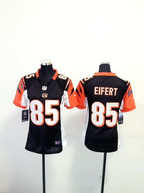 Women Cincinnati Bengals #85 Tyler Eifert Black Nike NFL Jerseys->women nfl jersey->Women Jersey